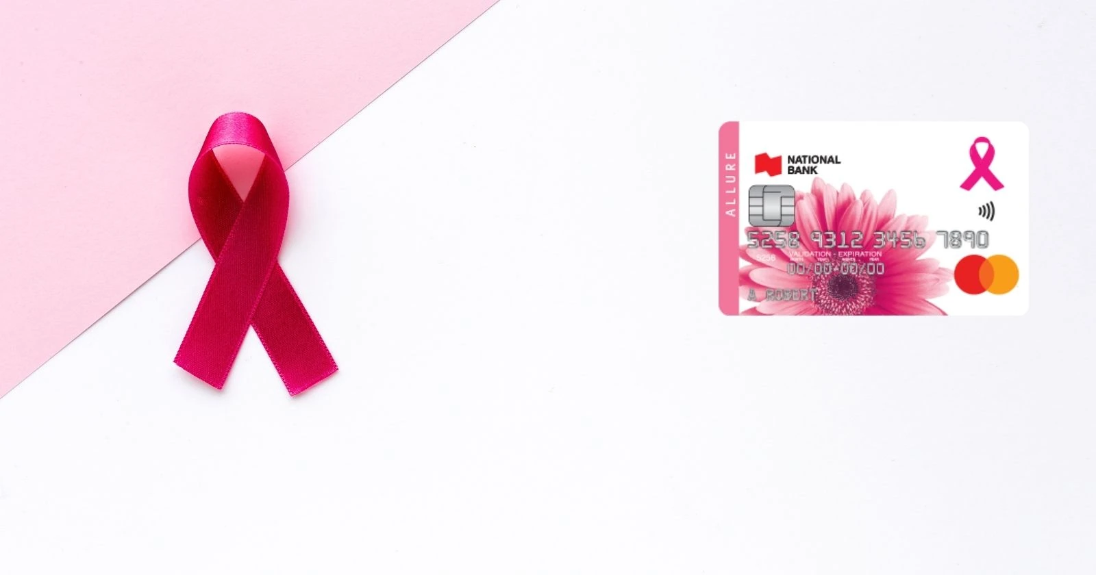 La carte National Bank Allure Mastercard : Cumulez des remises en argent tout en soutenant la Fondation du cancer du sein du Québec